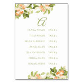 Bright Orange Wedding Seating Chart Card Tischnummer (Vorderseite)