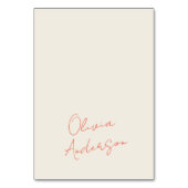 Bright Orange Whimsical Retro Wedding Place Cards Tischnummer (Vorderseite)