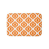 Bright Orange White Retro Chic Ikat Droptern Muste Badematte (Vorderseite)