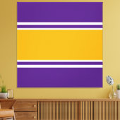 Bright Orange White Royal Lila Racing Stripes Leinwanddruck (Insitu (Wohnzimmer))