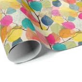 Bright Overlapping Fall Leaves with Black Branch Geschenkpapier (Rolleneckpunkt)