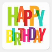 Bright Overlapping Happy Birthday Stickers (Vorderseite)
