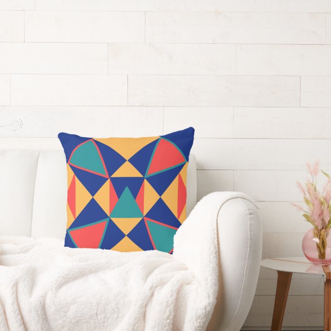 Bright Paint Geometric Print Kissen (Liege)