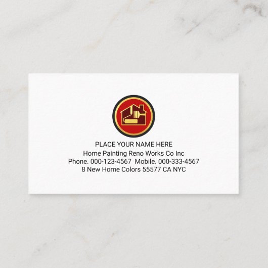 Bright Paint Splatters Painter Service Visitenkarte (Rückseite)