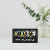 Bright Paint Splatters Painter Service Visitenkarte (Stehend Vorderseite)
