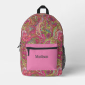 Bright Paisley Gemustert Backpack Bedruckter Rucksack (Vorderseite)