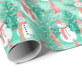 Bright Palm Beach Christmas Snowman Geschenkpapier