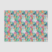 Bright Palm Beach Christmas Snowman Seidenpapier (Vorderseite)