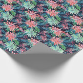 Bright Palm Beach Weihnachten Blumenfarbe Geschenkpapier (Ecke)
