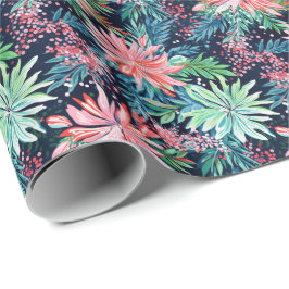 Bright Palm Beach Weihnachten Blumenfarbe Geschenkpapier