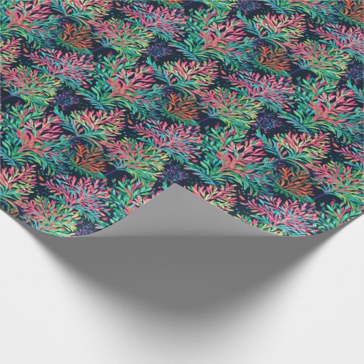 Bright Palm Beach Weihnachten Blumenfarbe Geschenkpapier (Ecke)