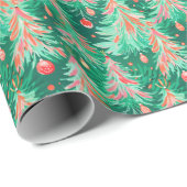 Bright Palm Beach Weihnachtsbaum Wasserfarbe Geschenkpapier (Rolleneckpunkt)