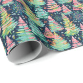 Bright Palm Beach Weihnachtsbäume Wasserfarbe Geschenkpapier (Rolleneckpunkt)