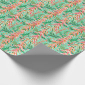 Bright Palm Beach Weihnachtsbäume Wasserfarbe Geschenkpapier (Ecke)