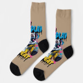 Bright Panda Street Art Look Socken (Linkes Detail)