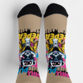Bright Panda Street Art Look Socken (Oben)