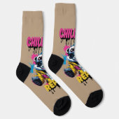 Bright Panda Street Art Look Socken (Rechts)