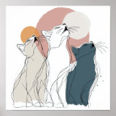 Bright Pastel Flower Semi-Gloss Poster (Vorne)