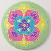 Bright Pastel Lotus Rangoli Button (Vorderseite)