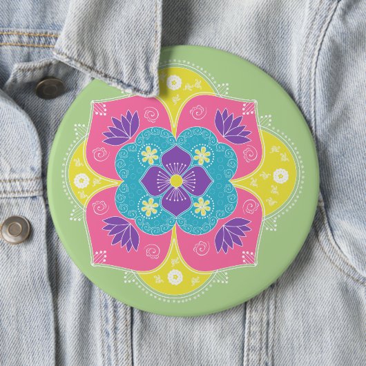 Bright Pastel Lotus Rangoli Button (Beispiel)