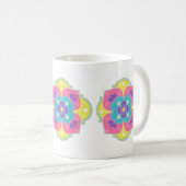 Bright Pastel Lotus Rangoli Kaffeetasse (VorderseiteRechts)