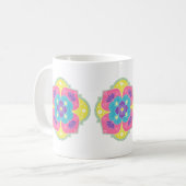 Bright Pastel Lotus Rangoli Kaffeetasse (Vorderseite Links)