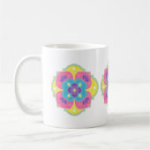 Bright Pastel Lotus Rangoli Kaffeetasse (Links)