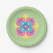 Bright Pastel Lotus Rangoli Pappteller (Vorderseite)