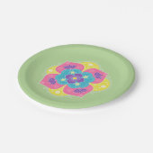 Bright Pastel Lotus Rangoli Pappteller (Schrägansicht)