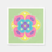 Bright Pastel Lotus Rangoli Serviette (Vorderseite)