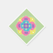 Bright Pastel Lotus Rangoli Serviette (Ecke)