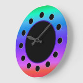 Bright Pastel Rainbow Große Wanduhr (Winkel)