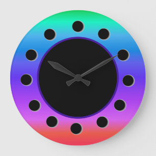 Bright Pastel Rainbow Große Wanduhr