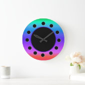 Bright Pastel Rainbow Große Wanduhr (Zuhause)