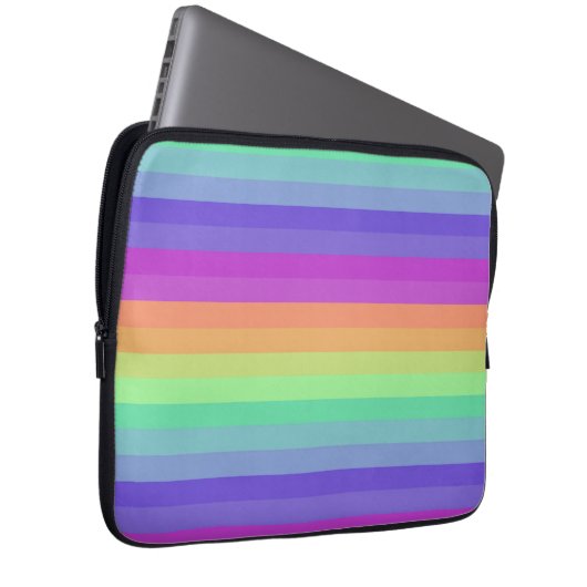 Bright Pastel Rainbow Strip Electronics Bag Laptopschutzhülle (Vorne Rechts)