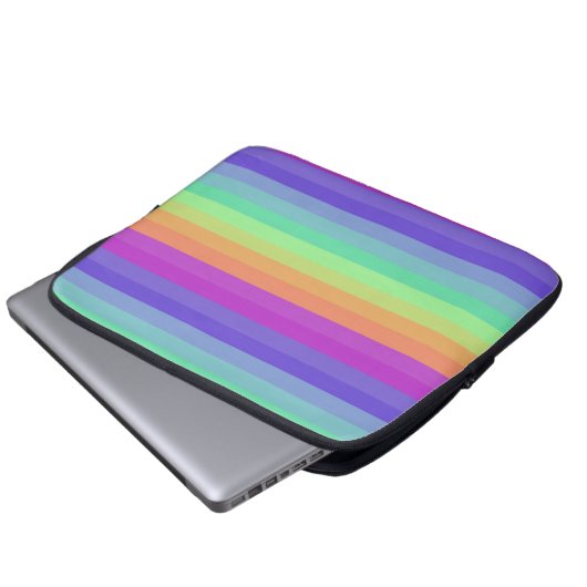 Bright Pastel Rainbow Strip Electronics Bag Laptopschutzhülle (Vorne Knopf)