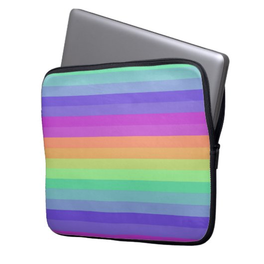 Bright Pastel Rainbow Strip Electronics Bag Laptopschutzhülle (Vorderseite Links)