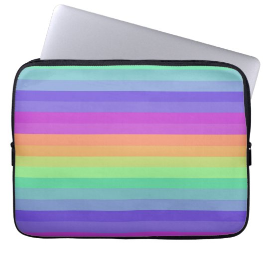 Bright Pastel Rainbow Strip Electronics Bag Laptopschutzhülle (Vorderseite)