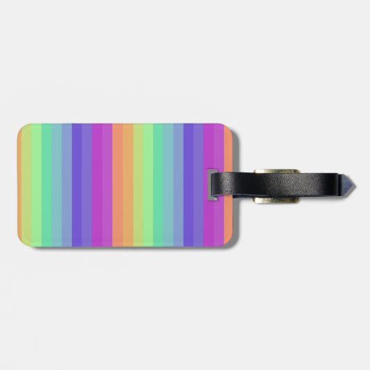 Bright Pastel Rainbow Strip Gepäckmarke Gepäckanhänger (Rückseite horizontal)