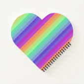 Bright Pastel Rainbow Stripe Spiralnotebook Notizblock (Rückseite)