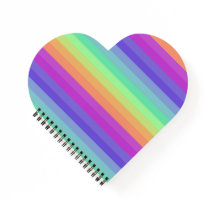 Bright Pastel Rainbow Stripe Spiralnotebook