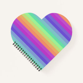 Bright Pastel Rainbow Stripe Spiralnotebook Notizblock