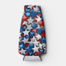 BRIGHT PATRIOTIC RED WHITE BLUE AMERICAN STARS FLASCHENKÜHLER