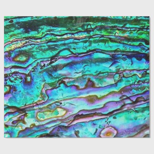 Bright Paua Muschel Abalone Wrapping Paper Geschenkpapier (Flach)