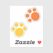Bright Paw Prints Aufkleber (Blatt)