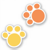 Bright Paw Prints Aufkleber (Vorderseite)