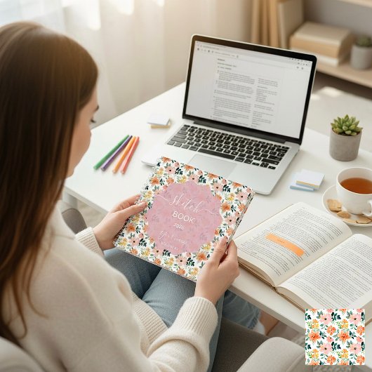 Bright Peach Blossoms Notizblock