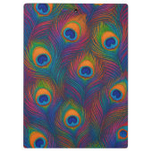 Bright Peacock Feathers Klemmbrett (Rückseite)