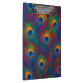 Bright Peacock Feathers Klemmbrett (Rechts)