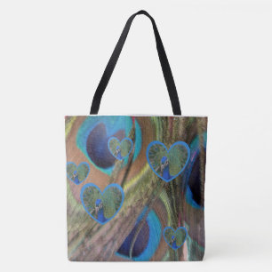 Bright Peacock Feathers Tote Bag Tasche
